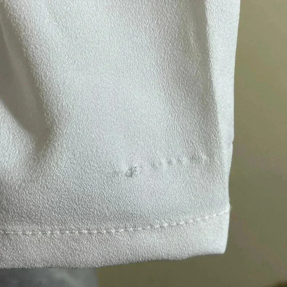 Joe Fresh Size S White Gray Sheer Rayon Top Long Sleeve Blouse T-Shirt Soft FLAW - Picture 6 of 9